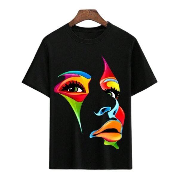 Women's black T-shirt neon muse 100% pure cotton for ultimate comfort